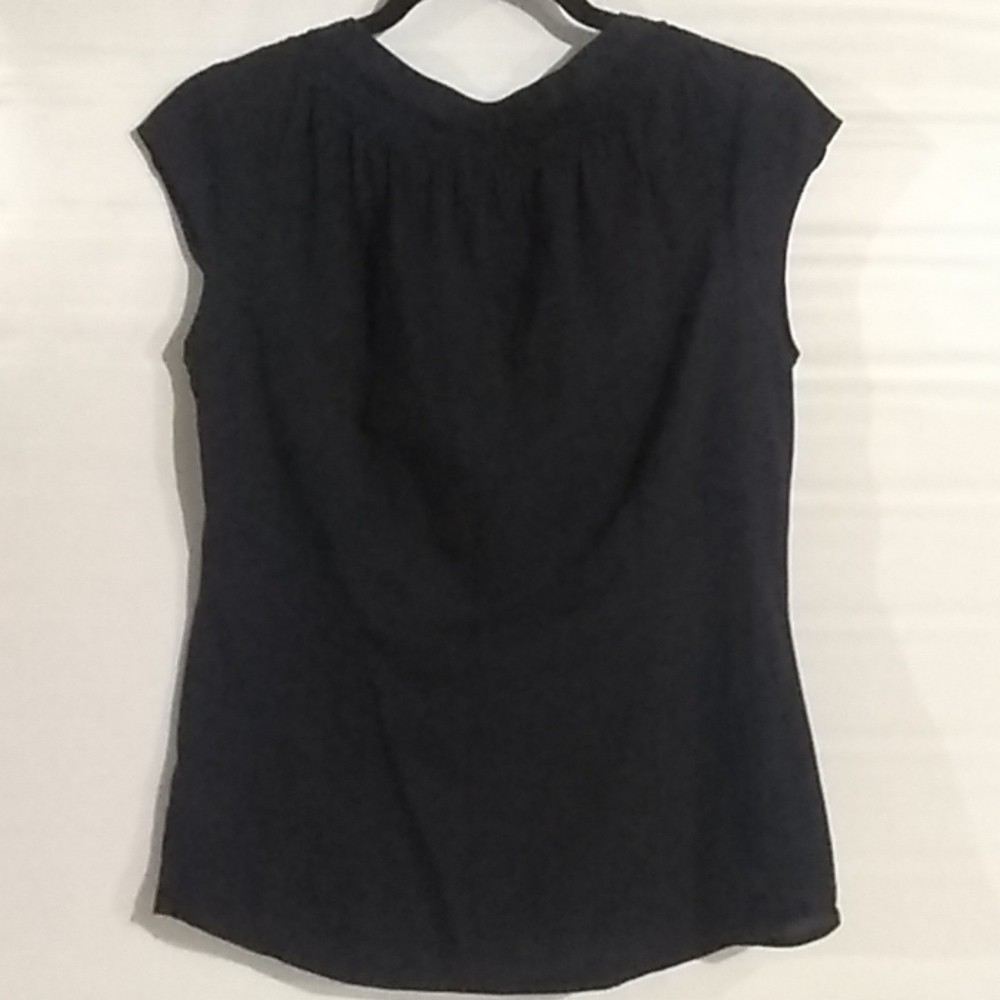 Calvin Klein Cotton Sleeveless Button Front Blouse - Picture 3 of 5
